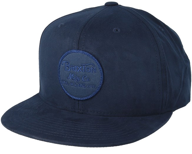 Wheeler Navy Suede Snapback - Brixton keps